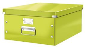 Cutie depozitare carton laminat Leitz Click & Store Mare A3 cu colțuri metalice și suport etichetă