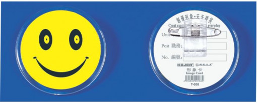 Ecuson rotund din plastic transparent, D55mm Kejea Smile