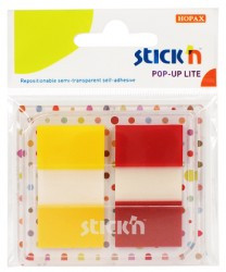 Index autoadeziv in 2 culori transparente neon, cu dispenser, Stick"n Pop-up Lite