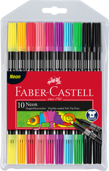 Set carioci 2 capete10 culori neon Faber Castell