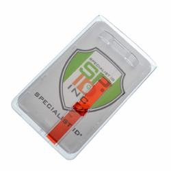 Suport policarbonat transparent, tip flip, pentru carduri, 55 x 85mm, vertical