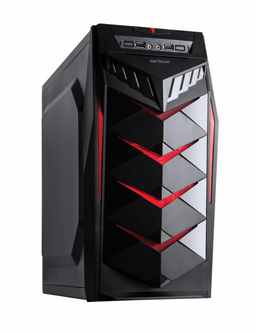 Carcasa PC Serioux MUSTANG, Sursa 450W, Middle Tower, Format placă de bază: ATX / micro ATX / ITX,