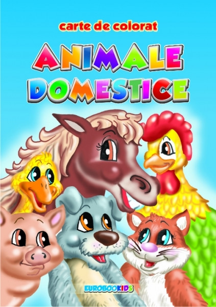 Carte de colorat Animale domestice