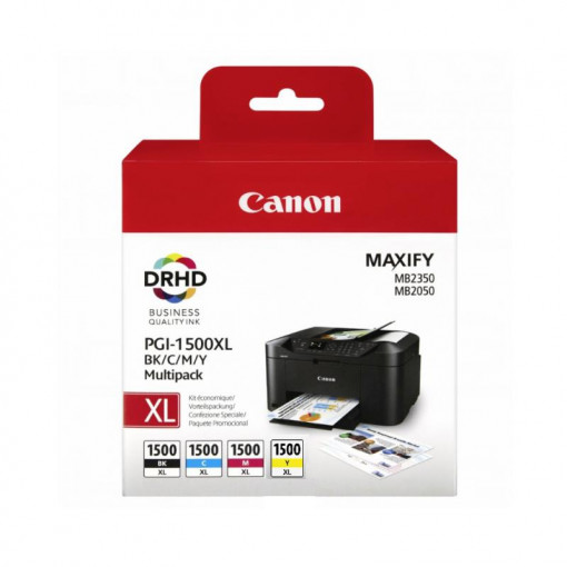 Cartus cerneala Canon PGI1500XLMULTI, multipack, Dual Resistant High Density, pentru Canon Maxify MB2350,
