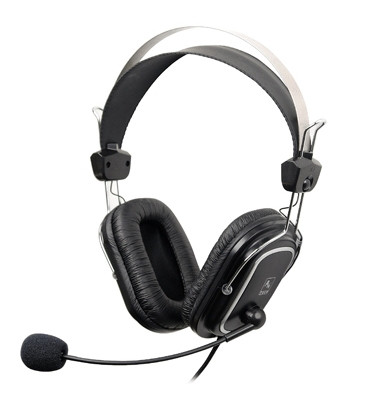 Casti cu microfon a4tech (hs-50) comfortfit, profesionale cu fir, frecventa 20hz - 20khz, sensibilitate 97db, cu jack de 3.5mm si design quadrate-ear-cushion, culoare: negru