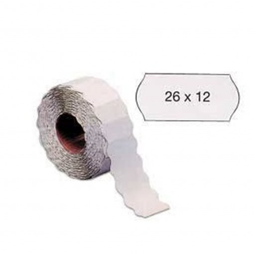 Etichete preț autoadezive (26x12 mm), albe, 1500 buc/rola