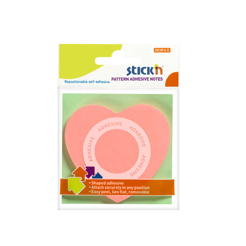 Notes autoadeziv 50file Stick&quot;n -inima ROZ NEON - Img 1