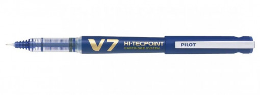 Roller reincarcabil Pilot V7 Hi-Tecpoint, 0.7 mm, albastru