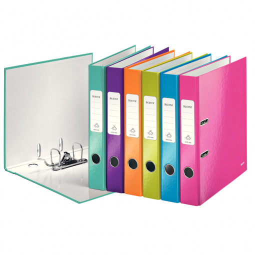 Biblioraft Leitz 180° WOW, carton laminat, partial reciclat, FSC, A4, 52 mm