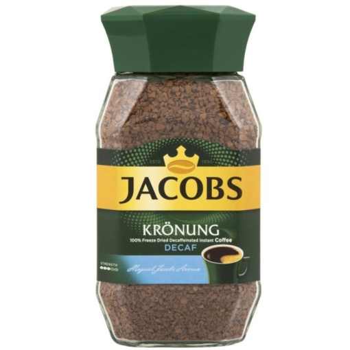 Cafea solubilă Jacobs Kronung Decaf, 100g (borcan)