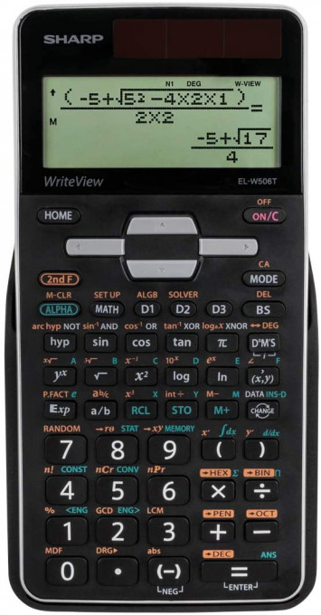 Calculator stiintific, 16 digits, 640 functii, 161x80x15 mm, dual power, SHARP EL-W506TBSL - argint