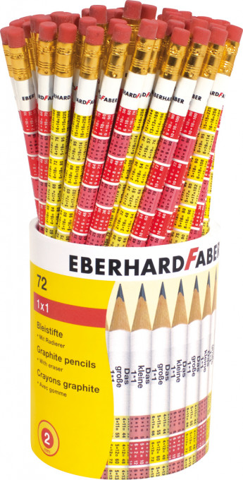Creion grafit B cu radiera Tabla inmultirii Eberhard Faber