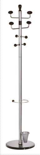 Cuier metalic, cu 8 agatatori metalice cu accesorii din lemn si suport umbrele, 180/38 cm