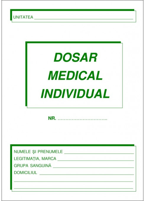 Dosar medical individual, A5, 20 file/carnet, 50 carnete/colet