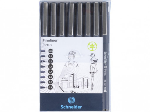 Fineliner Schneider Pictus 8 buc/portofel