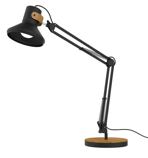 Lampa de birou, cu LED, UNILUX Baya - neagra/bambus