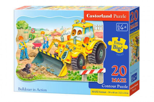 Puzzle 20 piese Maxi Bulldozer in actiune