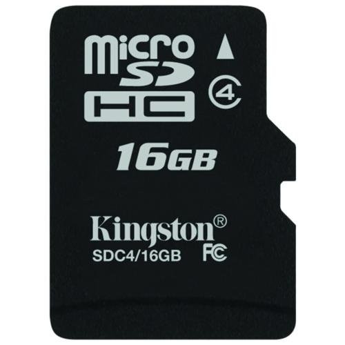 Secure digital card micro sdhc 16gb class 4 kingston (sdc4/16gbsp)