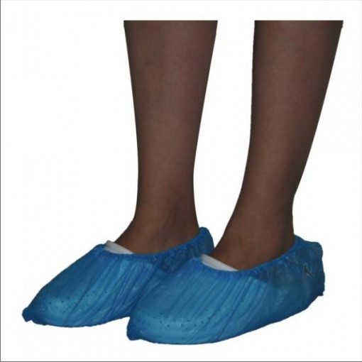 Acoperitori albastri pentru pantofi, din PE, 2G, 100 bucati