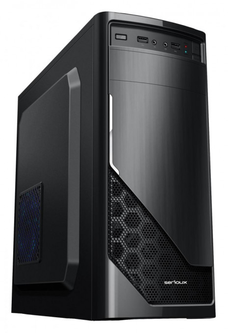Carcasa PC Serioux BASIC, Sursa 450W, Middle Tower, Format placă de bază: ATX / micro ATX / ITX, Sloturi