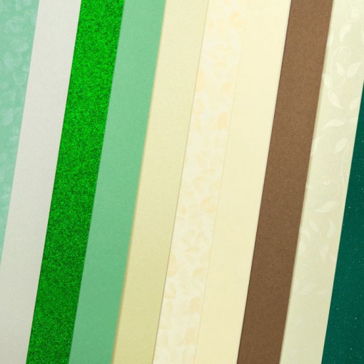 Carton A4, 210-250g/mp, 10coli/top, Elegant Green Mix