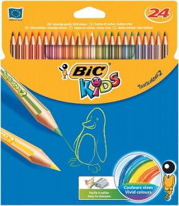 Creioane colorate 24 culori Tropicolors 2 Bic