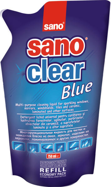 Detergent geam rezerva SANO Clear 750ml