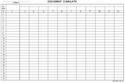 Document cumulativ, orizontal, offset, A4, 55 g/mp, 100 file