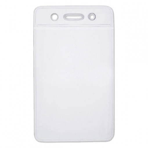 Ecuson vertical din plastic rigid, 90x60 mm, transparent