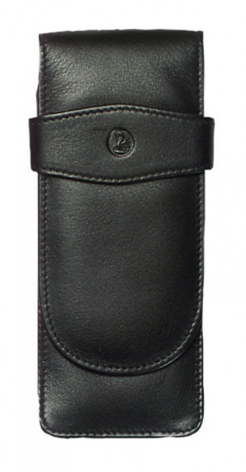 Etui de piele TG31 negru, pentru 3 instrumente de scris