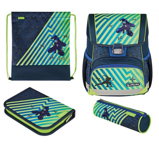 Ghiozdan echipat Loop Plus, motiv Funky Ninja