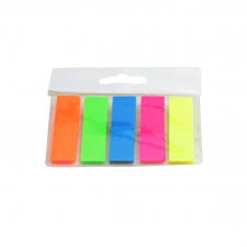 Index adeziv din plastic color, in forma dreapta 45x12 mm