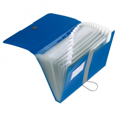 Mapa plastic expandabilă cu elastic Herlitz Easy Orga To Go A4 12 compartimente albastru