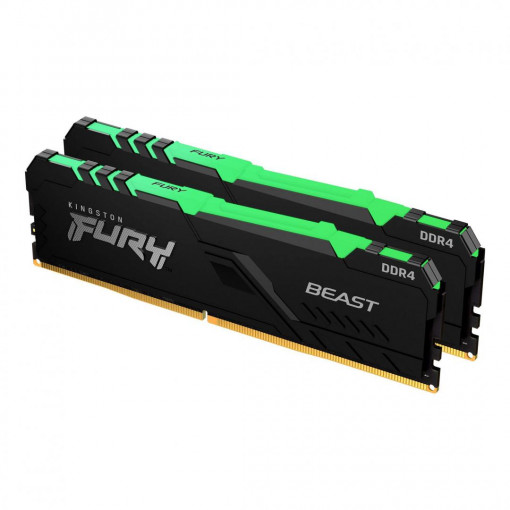 Memorie RAM Kingston, DIMM, DDR4, 16GB, 2666MHz, CL16, 1.2V, RGB Lighting, Kit of 2