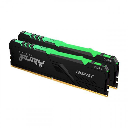 Memorie RAM Kingston, DIMM, DDR4, 16GB, 3200MHz, CL16, 1.35V, RGB Lighting, Kit of 2