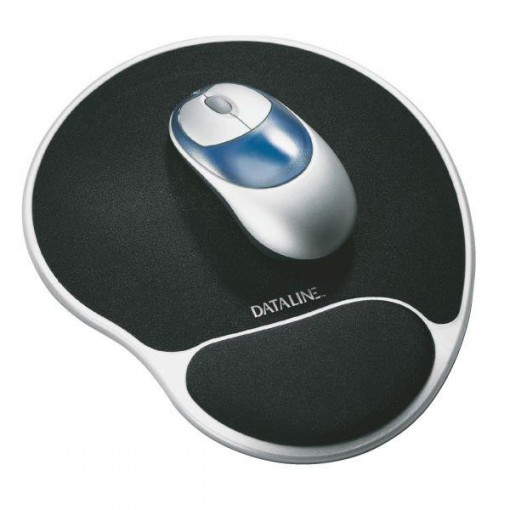 Mouse pad ESSELTE Silver, cu suport ergonomic pentru incheietura mainii, Lycra