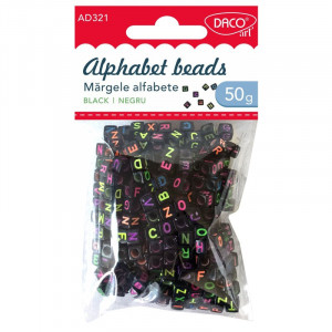 Accesorii craft Daco, Mărgele alfabet negre