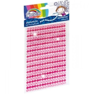 Accesorii creație Fiorello, diamante plastic, roz, roșu, 4mm, autoadezive, blister 400 buc