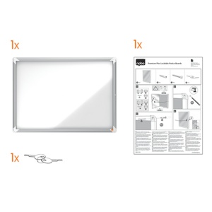 Avizier exterior, oțel emailat, 8x A4, cu ușa și cheie, magnetic, alb, NOBO Premium Plus6