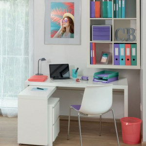 Cabinet 4 sertare Esselte Colour'Breeze corai, organizare documente și accesorii birou.