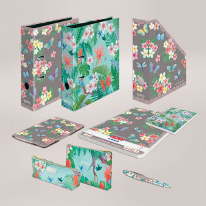 Caiet mecanic Herlitz A4 2 inele 16mm motiv Ladylike Jungle – ideal pentru documente, cu un design modern și elegant.