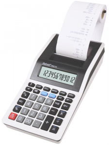Calculator cu bandă, 12 digits, 219 x 154 x 58 mm, Rebell PDC 10, alb/negru