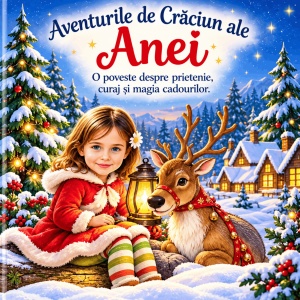 Carte de Crăciun personalizată cu poza și numele copilului – Aventurile de Crăciun, 20 × 20 cm4