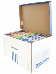 Container arhivare cu capac deschidere superioară Donau, carton ondulat, 450 gsm, 370 x 558 x 315 mm