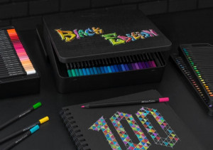 Creioane colorate, 100 culori, Black edition, cutie metal, Faber-castell2