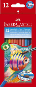 Culori Faber Castell 12/set acuarela + pensula