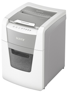 Distrugator documente automat Leitz IQ Small Office, P4, cross-cut, 100coli, cos 34l, alb-gri2