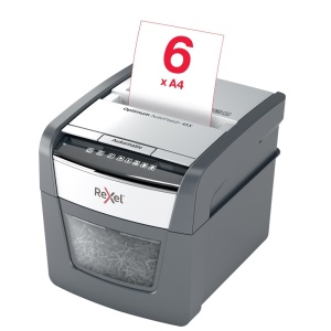 Distrugator documente automat Rexel Optimum 45X, P4, cross-cut (confeti), 45 coli, cos 20l, negru-g8