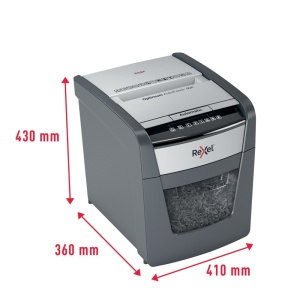 Distrugător documente automat Rexel Optimum 50X, P4, cross-cut (confeti), 50 coli, coș 20l, negru-g9
