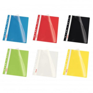 Dosar plastic cu șină și multiperforații Esselte, 10 buc/set